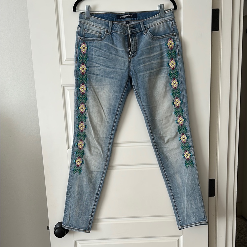 DRIFTWOOD Blue Skinny Jeans with Turquoise Embellishments